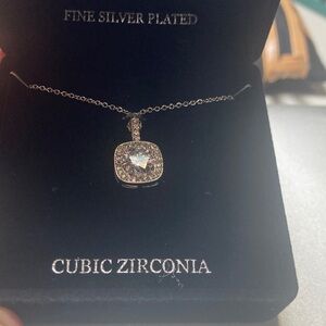 Elegant Silver Cubic Zirconia Necklace